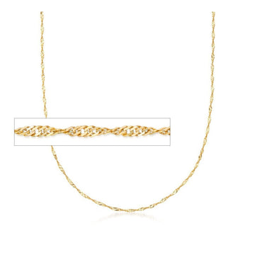1.6MM Yellow Gold Singapore Chain 925 Sterling Silver 7-20 Inches